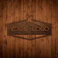 Free Wood Logo MockUp Template PSD