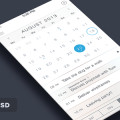iOS 7 Calendar Free PSD