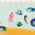 Creative Concept Design - Cartoon Fish and Social