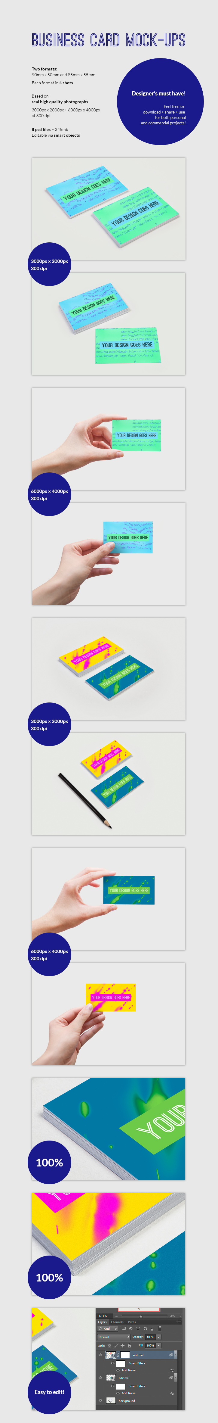 Free Business Card Mock-ups PSD Download