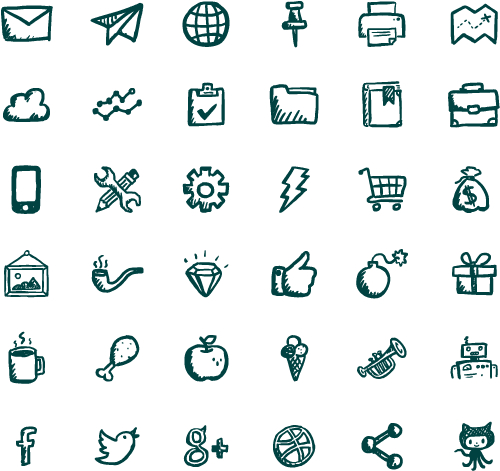 Free Hand-drawn Vector/PSD Icons