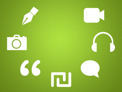 Icons PSD-Pen / Headphone / Camera / Video / Chat / Quotation mark