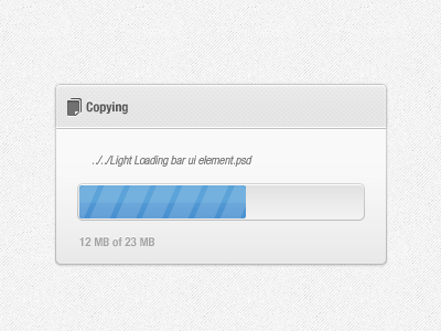 Light Loading Bar UI Elements PSD