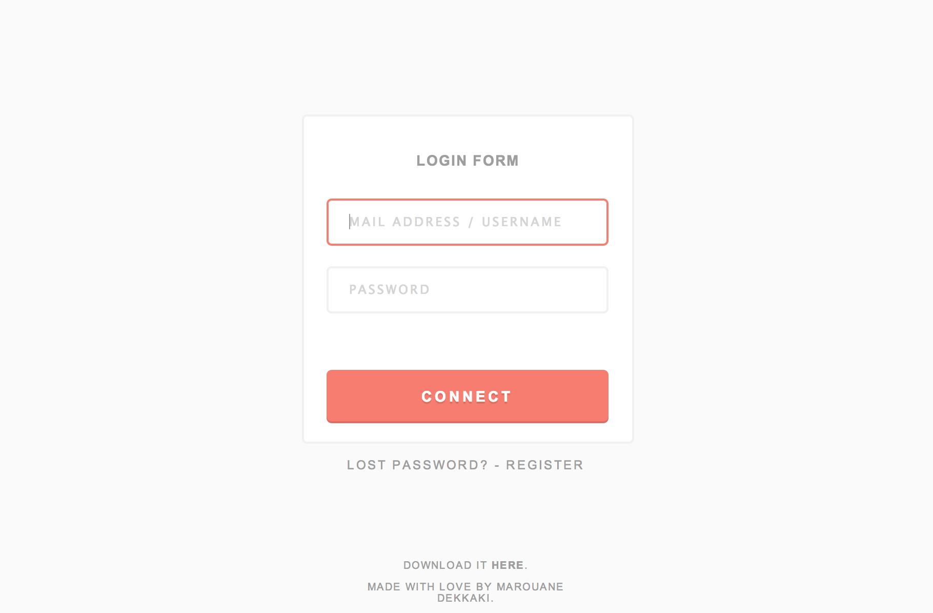 Login/Register Form HTML5 & CSS3 Template