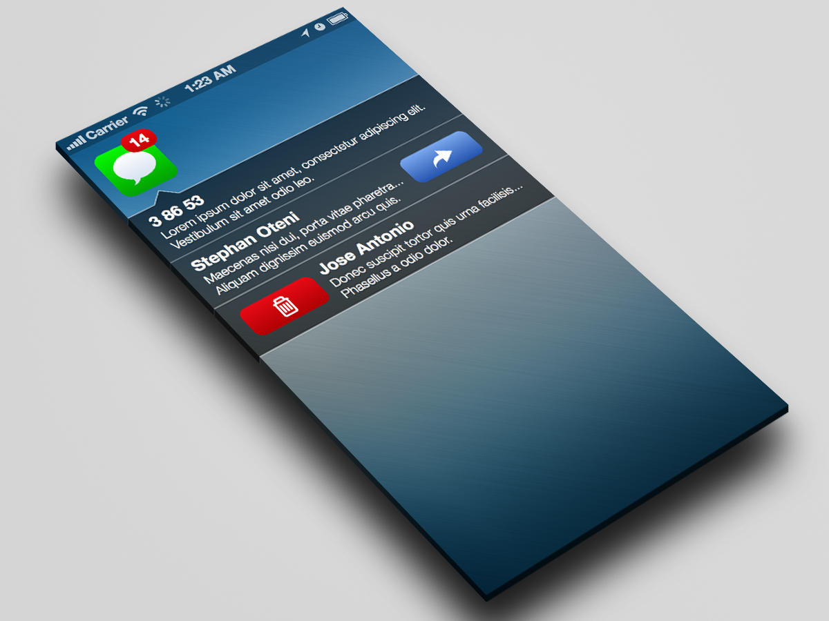 iOS 7 SMS Notification (Sketch File)