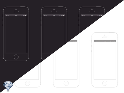 iPhone 5s sketch wireframe template