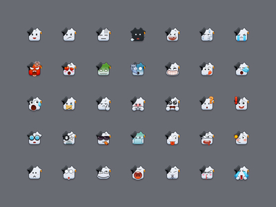 Cute Emoticons Icon Set (PNG)