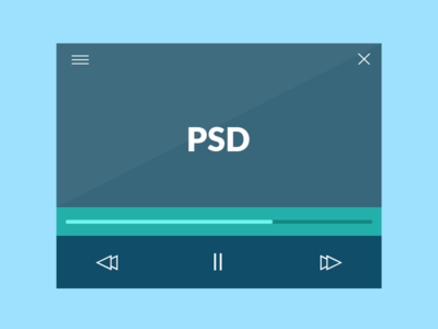 Flat Video Player PSD