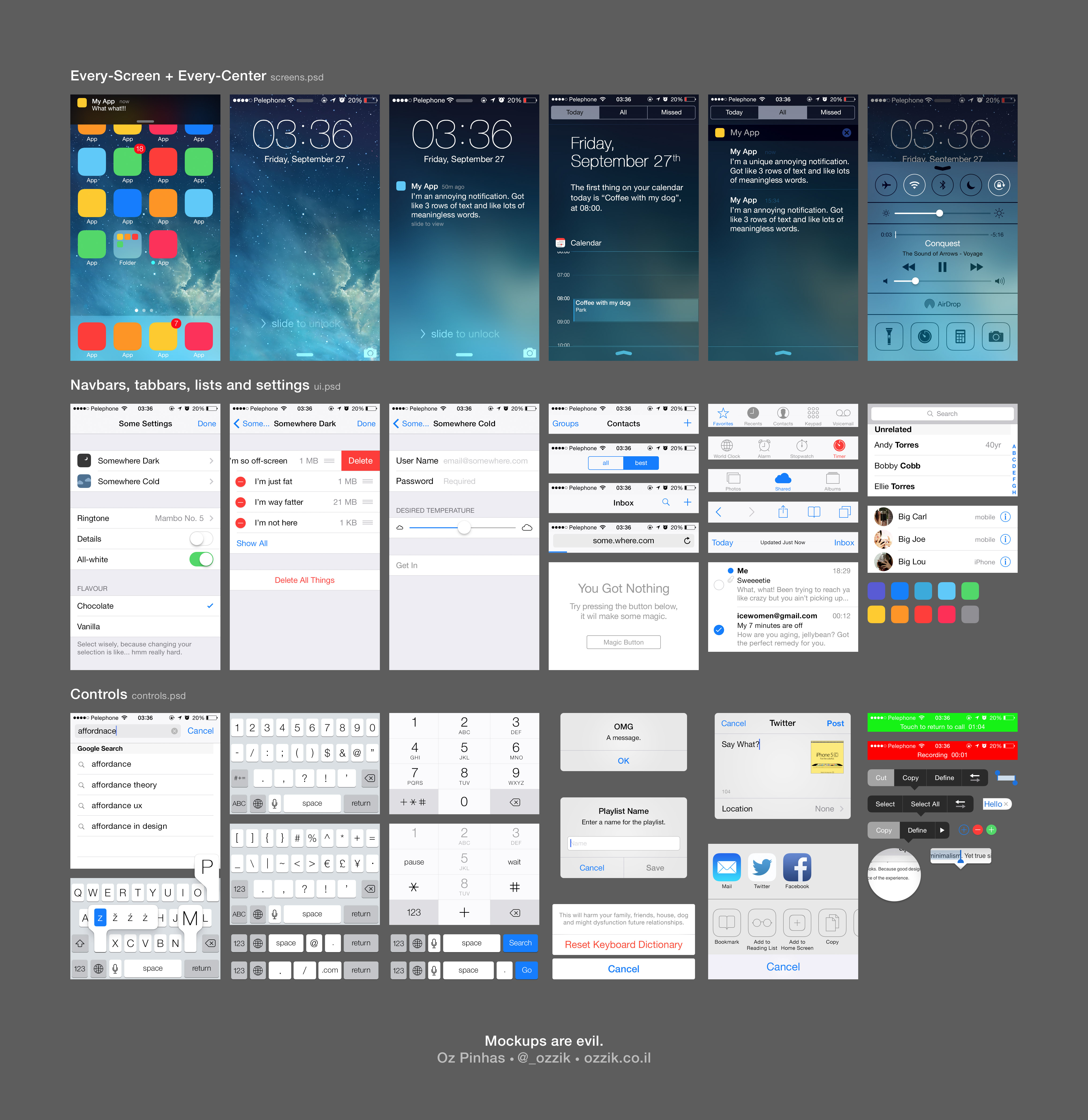 Large - PSD of iOS 7 UI elements