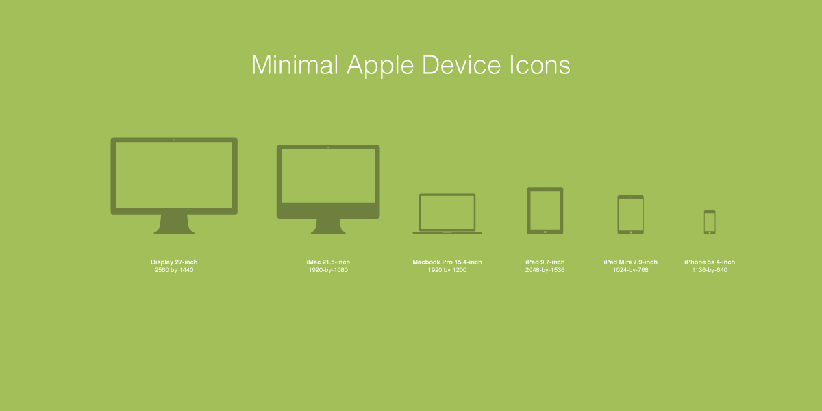 Macbook iPhone iPad - Apple Device Icons Vector
