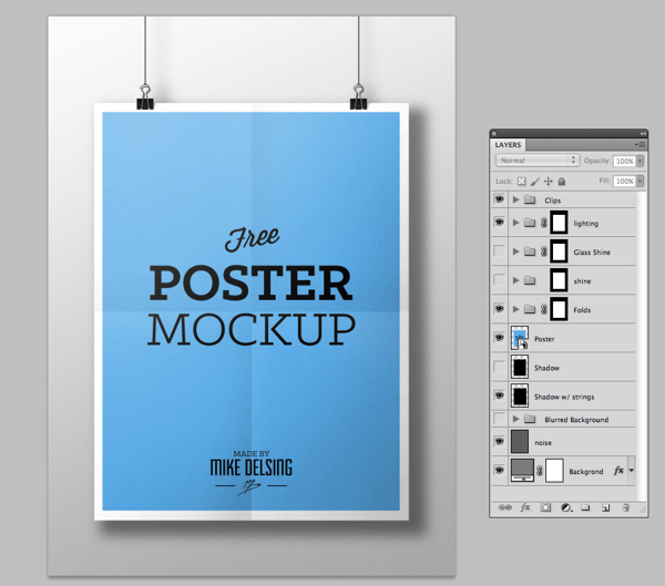 Preview Free Poster MockUp Template PSD 4