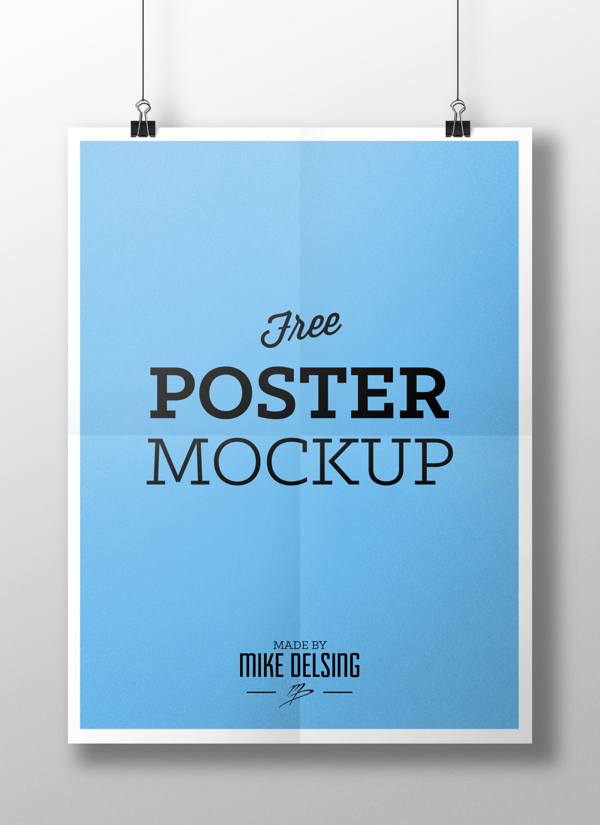 Preview Free Poster MockUp Template PSD