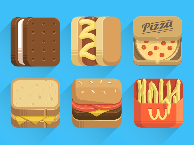 Vector Food Icons-illustrator ai file