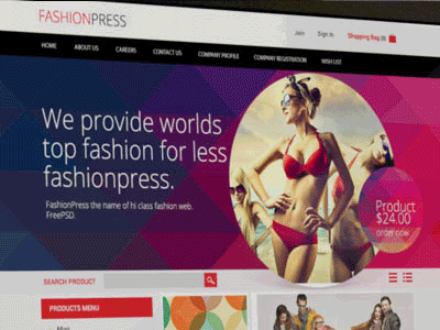 WordPress Fashionpress Theme PSD Template