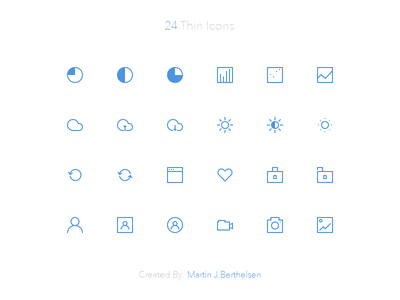 24 Free Thin Icons PSD v2