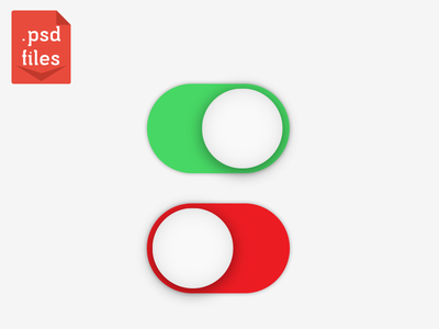 Clean UI Design Switch Buttons PSD