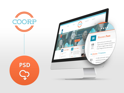 Homepage PSD For Corporate,Magazine WordPress Theme