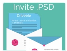 Invitation to Dribbble – Envelope PSD