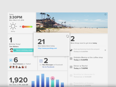 PSD UI:Home Screen Launcher Widget Dashboard