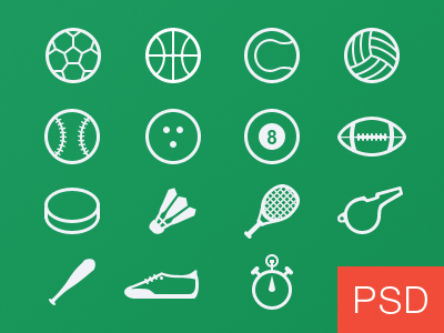 Free Sport Glyph Icons Vector PSD