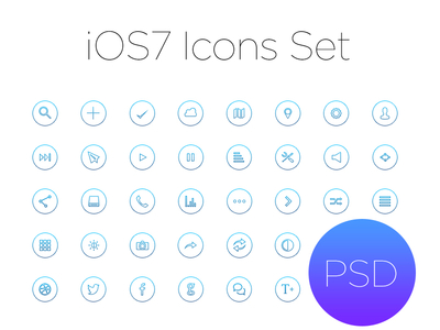PSD: Ios7 Outline Icon Set