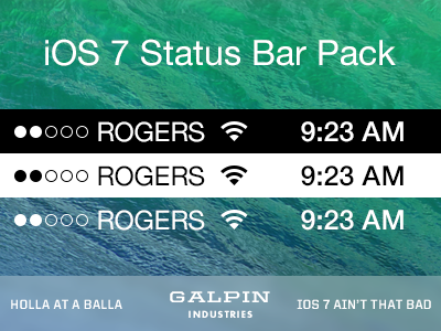 PSD iOS 7 Status Bar Pack Vector