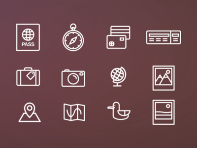 Vector Travel icons Pack  Free Download
