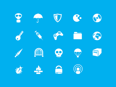 Vector icons:Mask,Key,Shield,Syringe,Umbrella