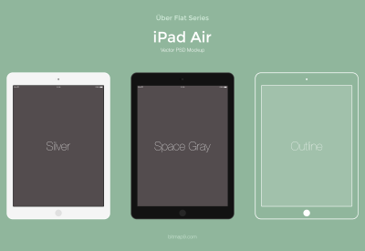 iPad Air Vector PSD Mockup Template