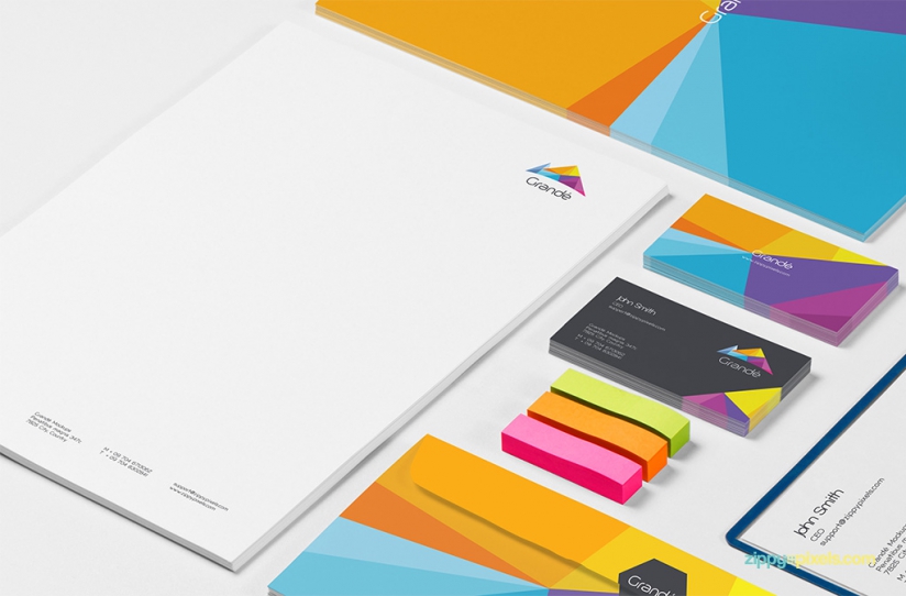 8 Free Photorealistic Stationery Branding PSD Mockups download