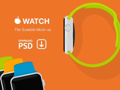Apple Watch Flat Scalable Mockup PSD Download