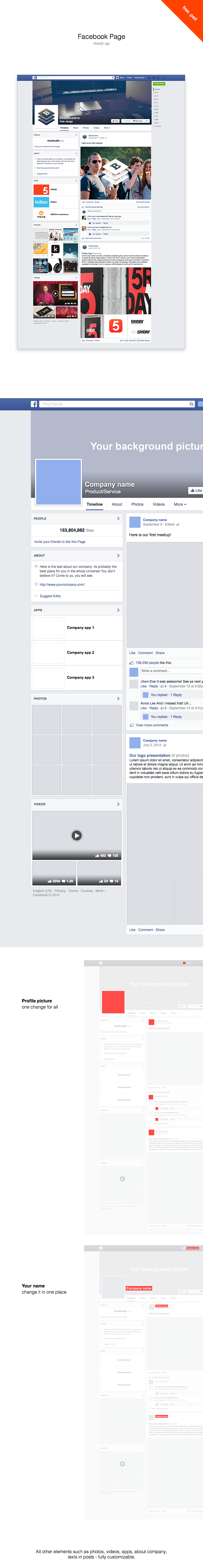 Facebook Page mock up PSD