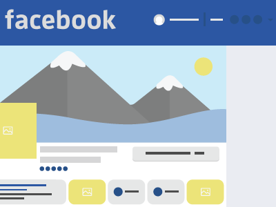 Facebook Wireframe illustration Vector AI