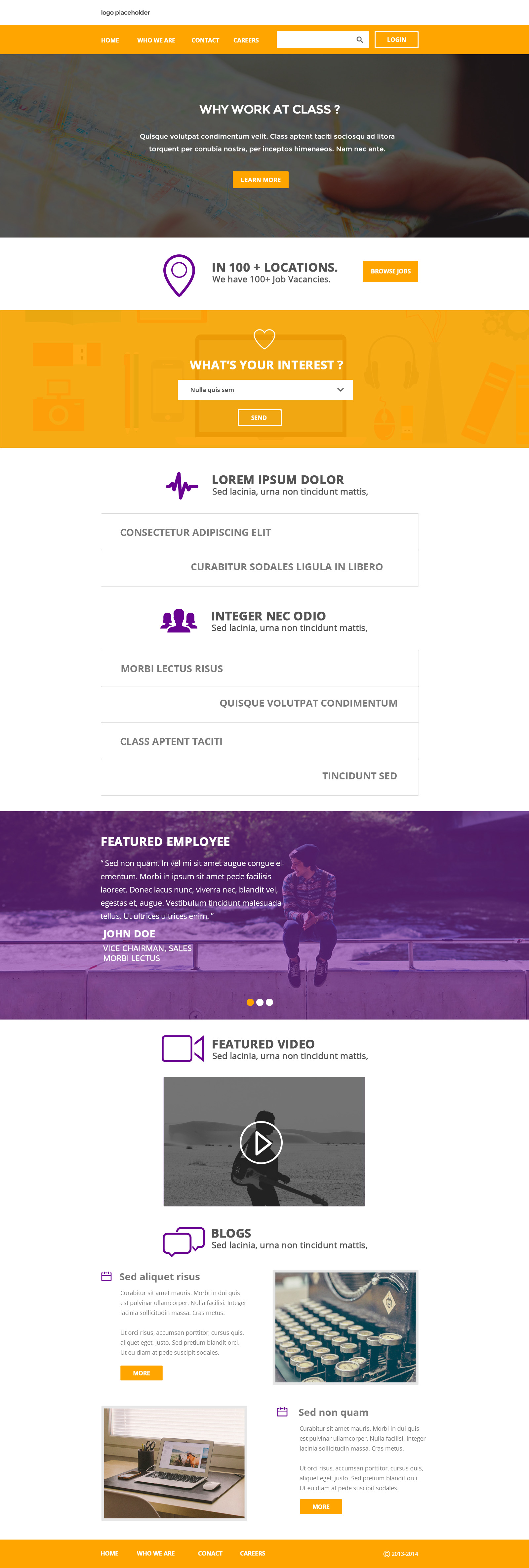 Flat Clean Corporate Layout Web Template PSD