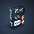 Free 3D Packaging Product Box Mockup Template PSD
