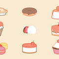 Free Sweets Desserts icon Set Vector PSD