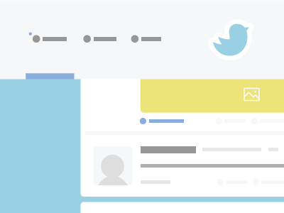 Twitter Wireframe UI Vector illustration AI