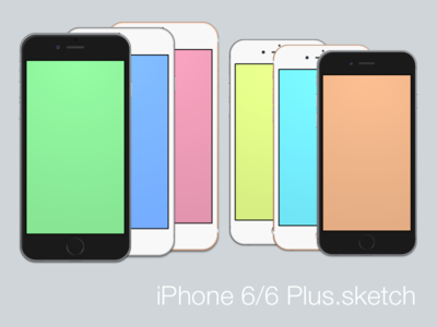 iPhone 6 and 6 Plus sketch template for your mockups (vector)
