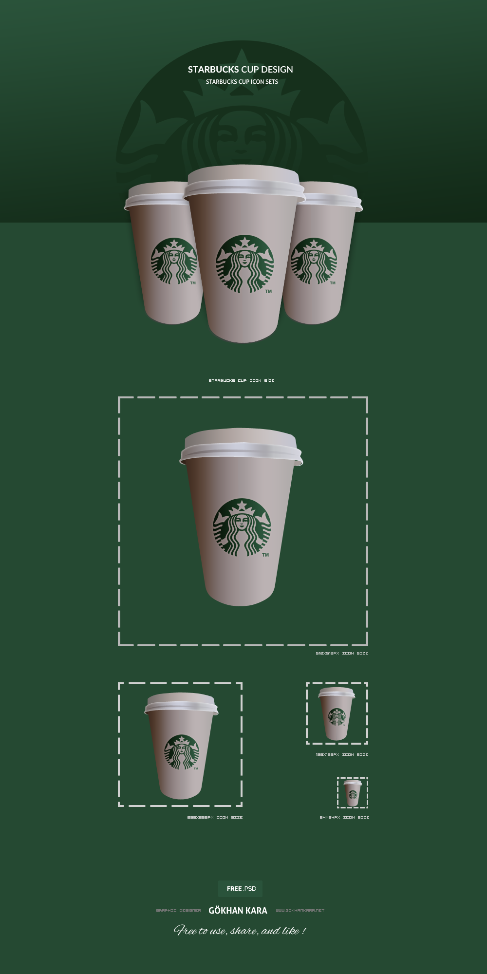 Starbucks Coffe Cup Design Icon PSD File Free Download