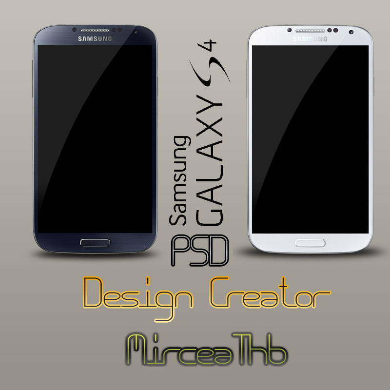 Samsung Galaxy S4 Black and White PSD