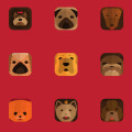 Free Vector Dogs Icons Set (ai+eps)