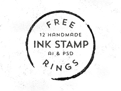 12 Handmade Ink Stamp Rings  PSD & AI