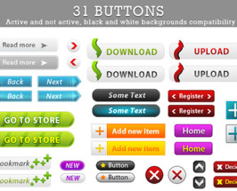 (PSD) 31 Free Buttons For Web Design
