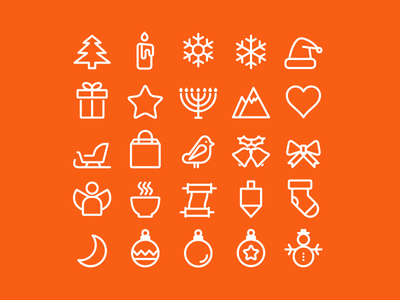 A small set of icons for the holidays
