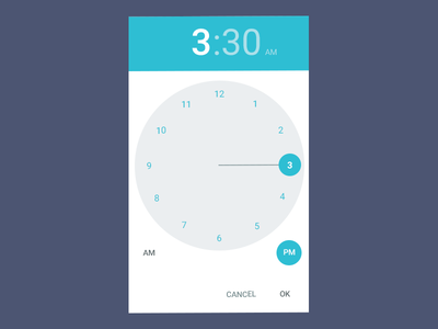 Android Lollipop 5 Time Picker Free PSD