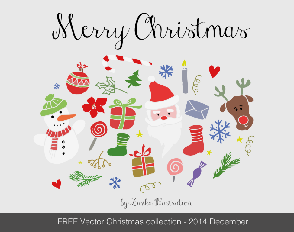 FREE Merry Christmas vector set