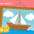 Free PSD Simpson’s Painting of a Boat