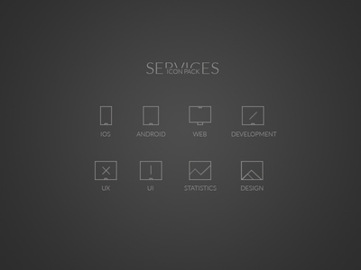 Minimal Services Icons -Free PSD