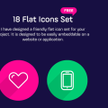 18 Free Flat Icons Set PSD Vector AI EPS