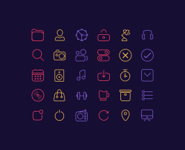 30 Line Icons For iOS UI Design